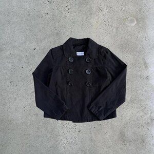 2000s black cropped peacoat